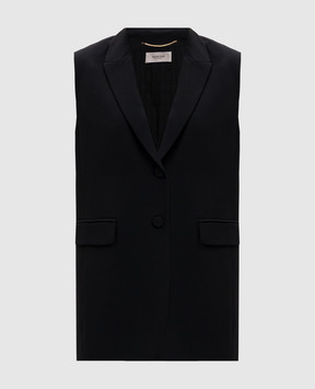 Agnona Black vest with logo TX0901XU5068