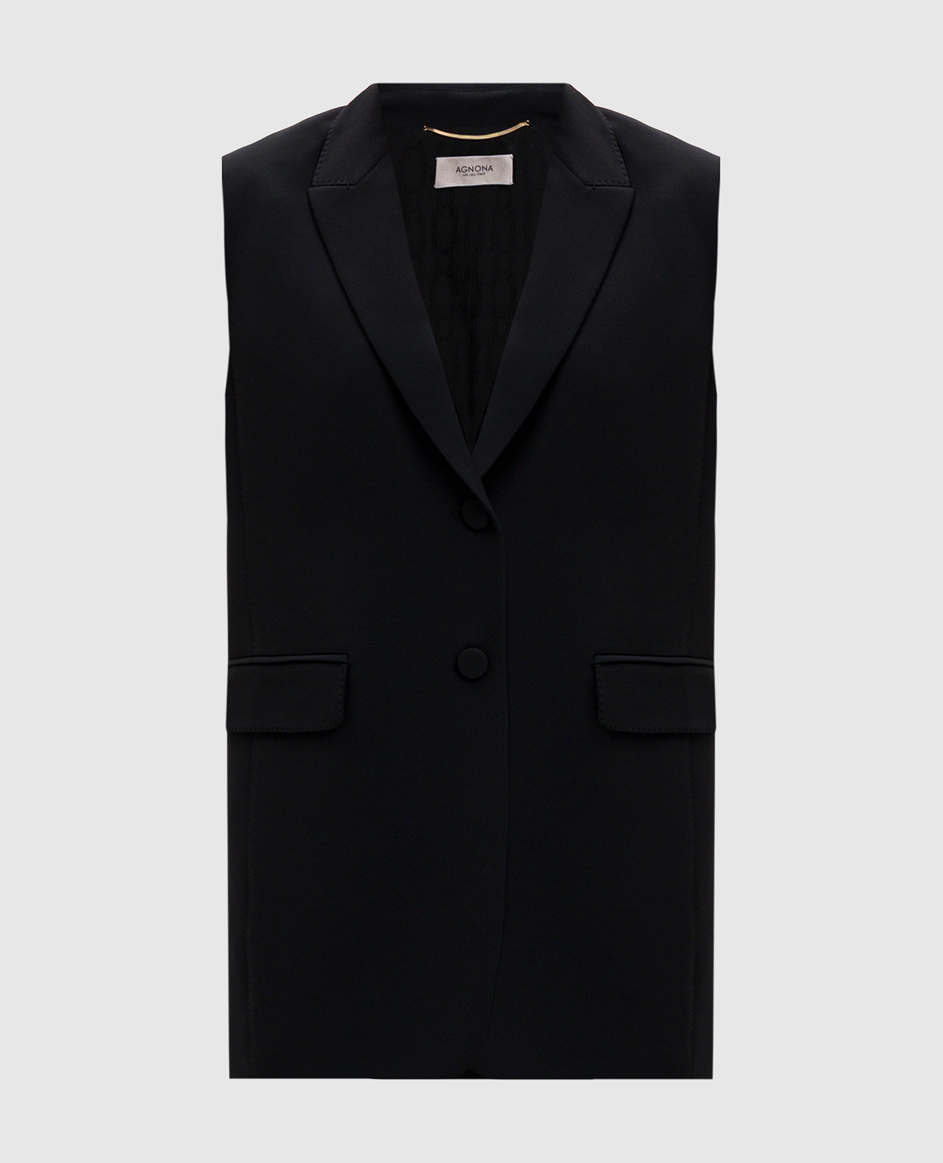 Black vest with logo Agnona