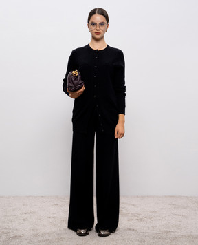 LISA YANG Inda black cardigan with textured pattern 2025354
