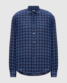 Cashmere&Whiskey Blue checked linen shirt 11651081323