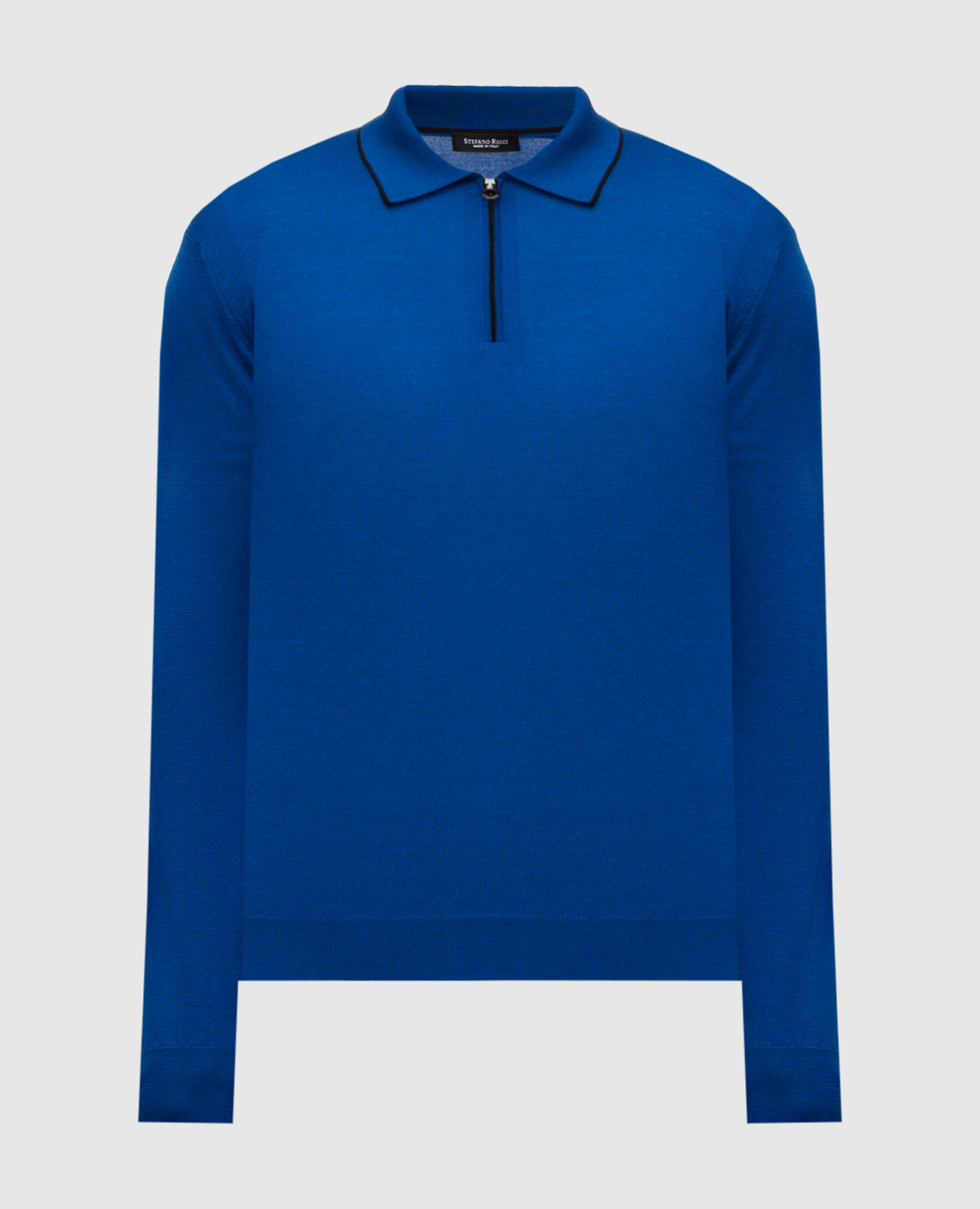 

Blue wool, silk and cashmere polo shirt Stefano Ricci