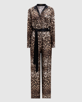 Dolce&Gabbana Brown animal print silk jumpsuit I6GA4WIS1LA