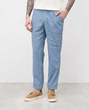 Enrico Mandelli Blue linen pants GYM02B5654