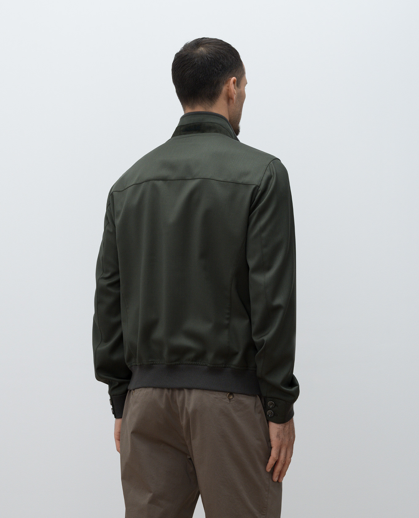 

Green wool jacket with logo embroidery Enrico Mandelli