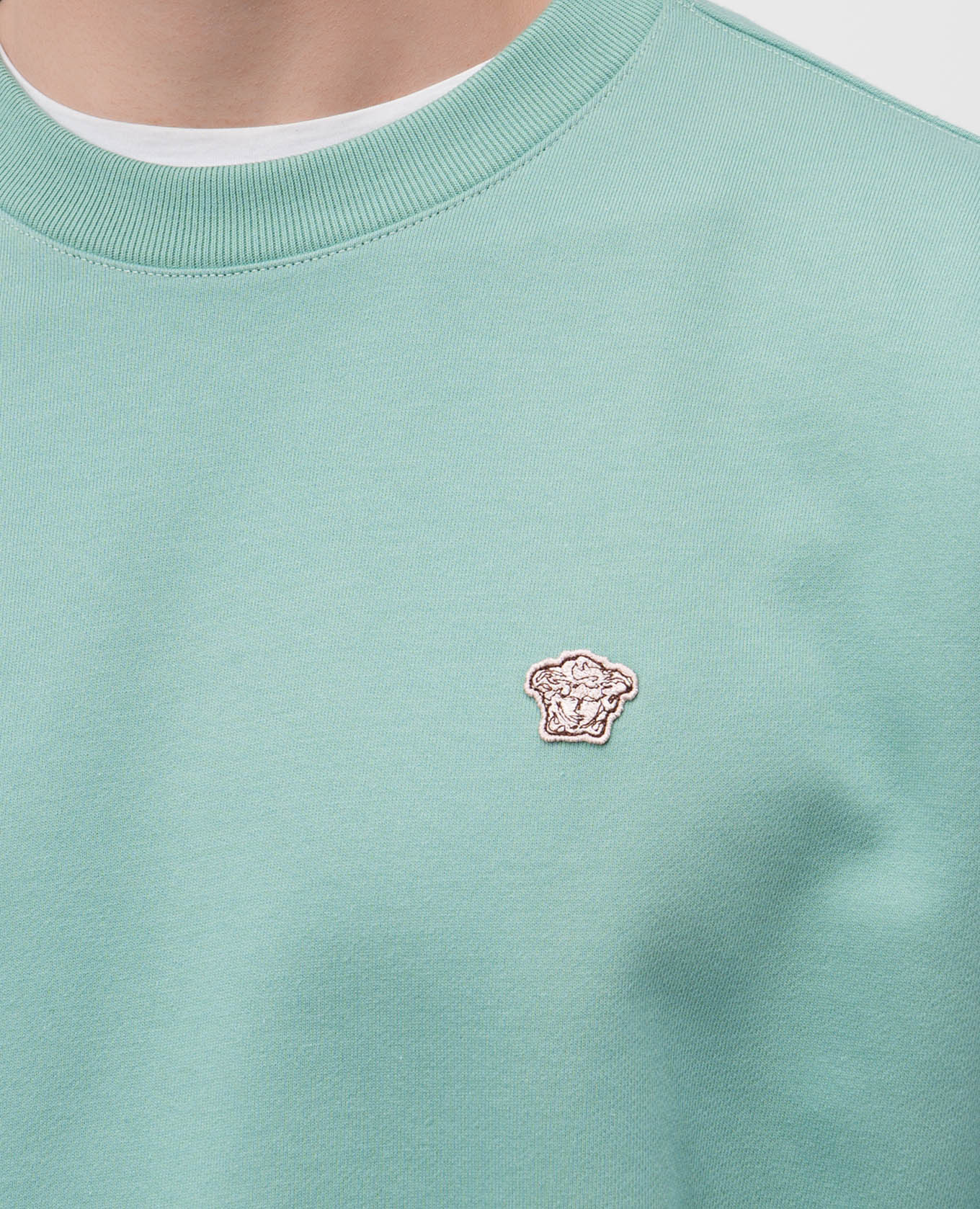 Green sweatshirt with logo patch Versace 5