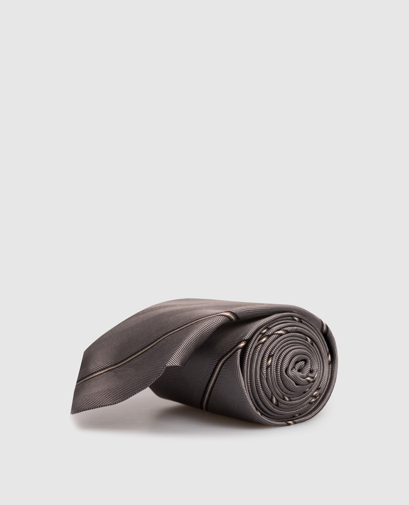 

Gray striped silk tie Brunello Cucinelli, Grey