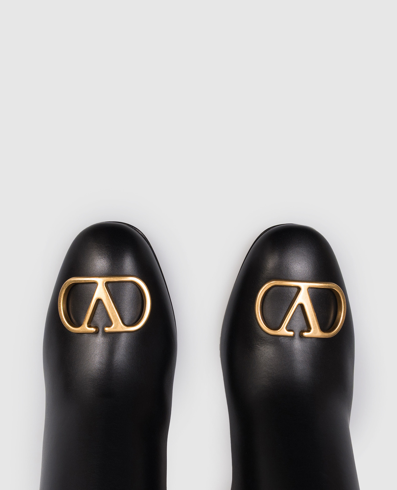 Black leather boots with logo Valentino 4