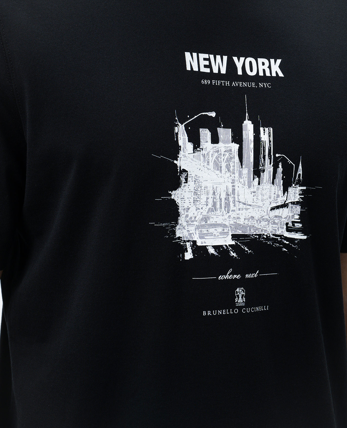 

Black New York print t-shirt Brunello Cucinelli
