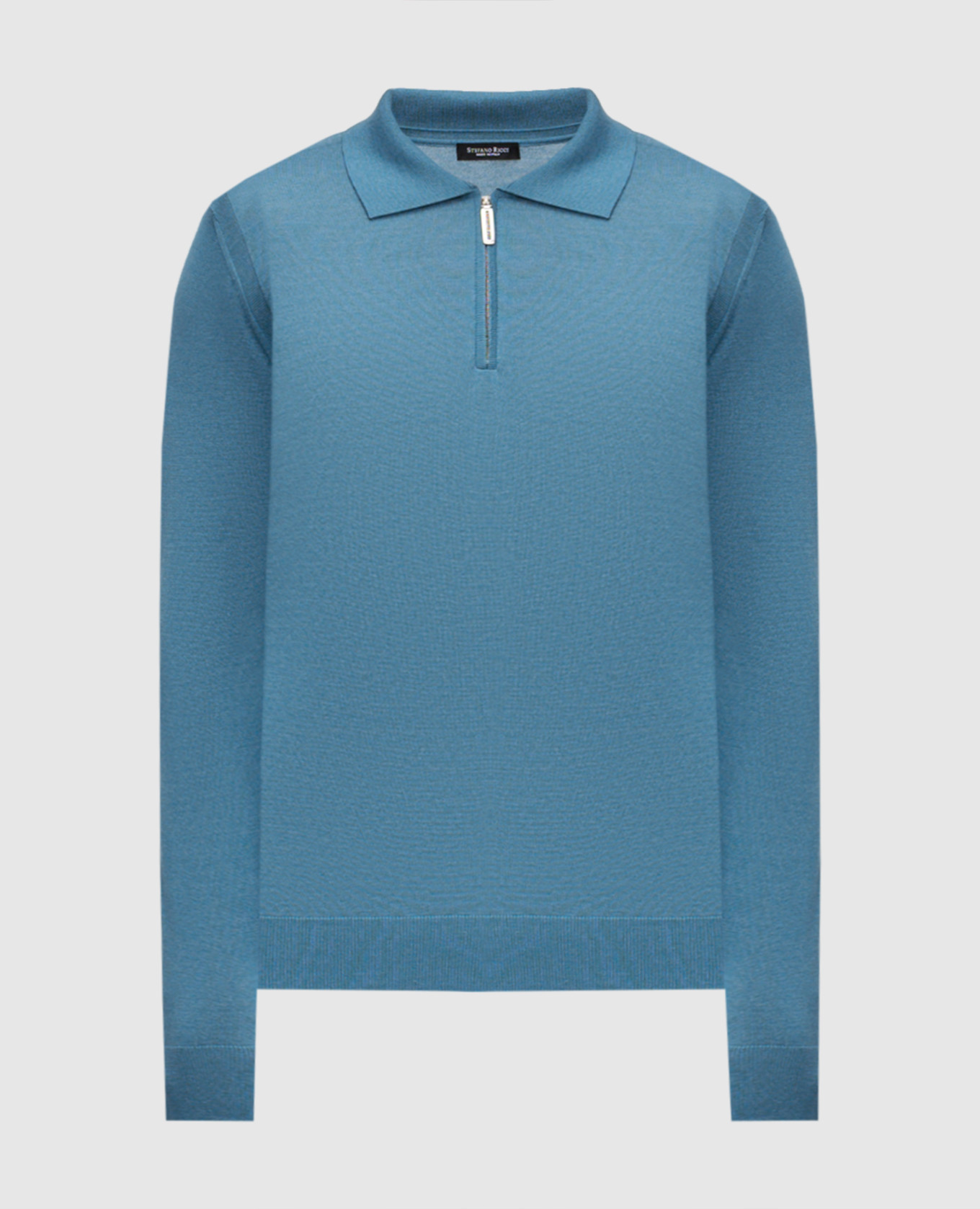 

Blue cashmere and silk polo shirt Stefano Ricci, Light blue