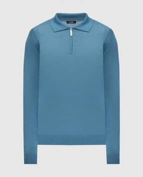 Stefano Ricci Blue cashmere and silk polo shirt K606125P30F25302