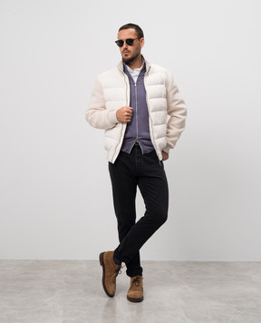 Brunello Cucinelli Purple wool and cashmere cardigan M2400106