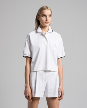 Brunello Cucinelli White polo with logo ML824EN405