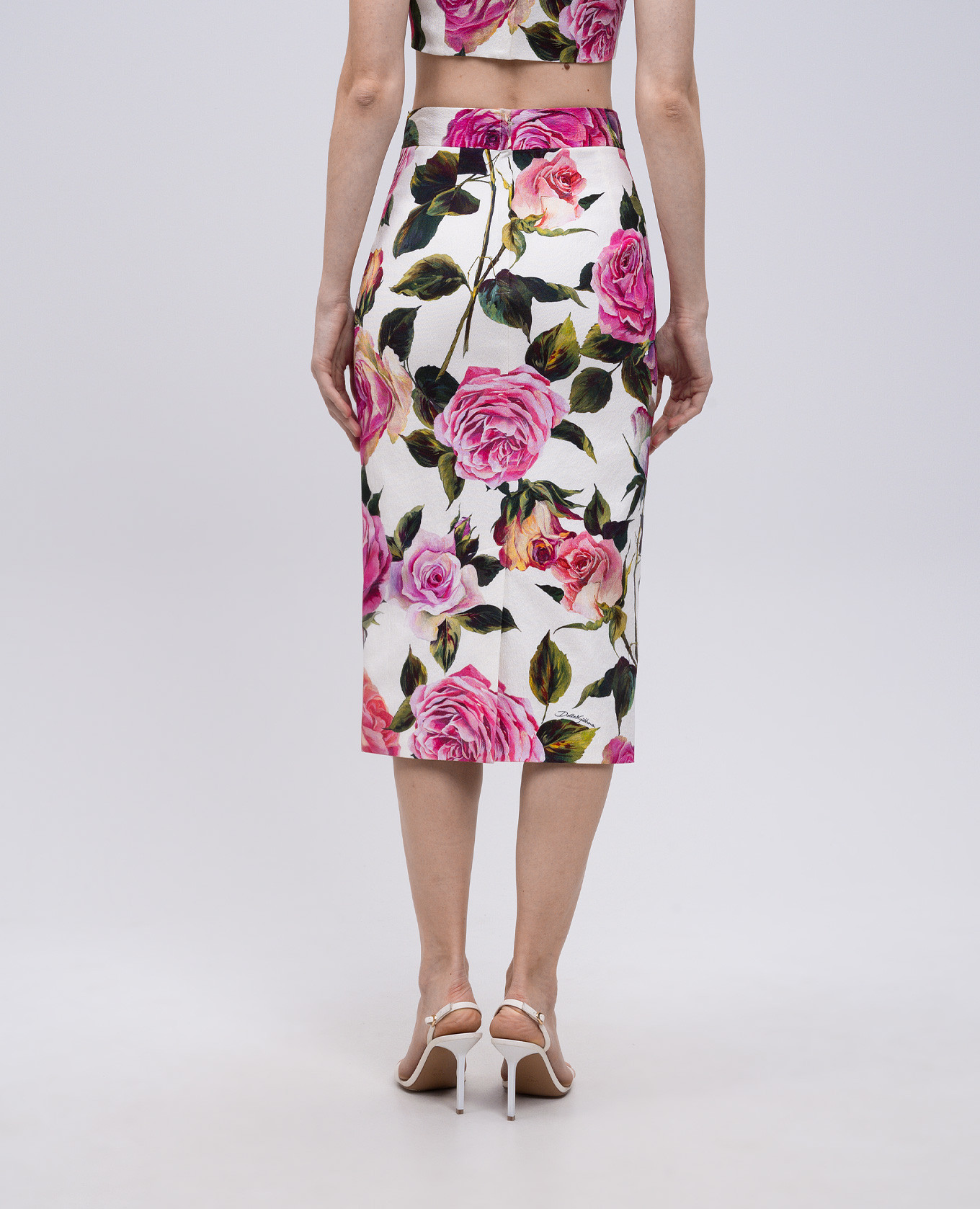 

White floral print pencil skirt Dolce&Gabbana