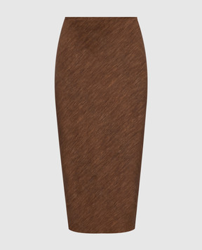 Philosophy di Lorenzo Serafini Brown midi skirt A01155738