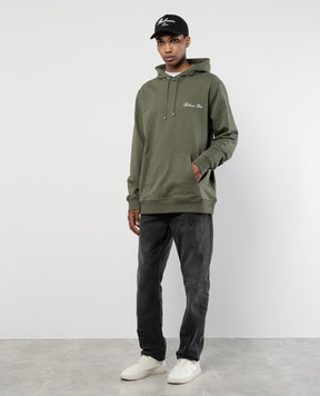 Balmain Green hoodie with logo embroidery DH1JT047BC78
