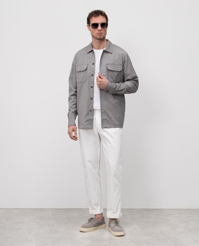 CAPOBIANCO Gray wool shirt 18M501UE00