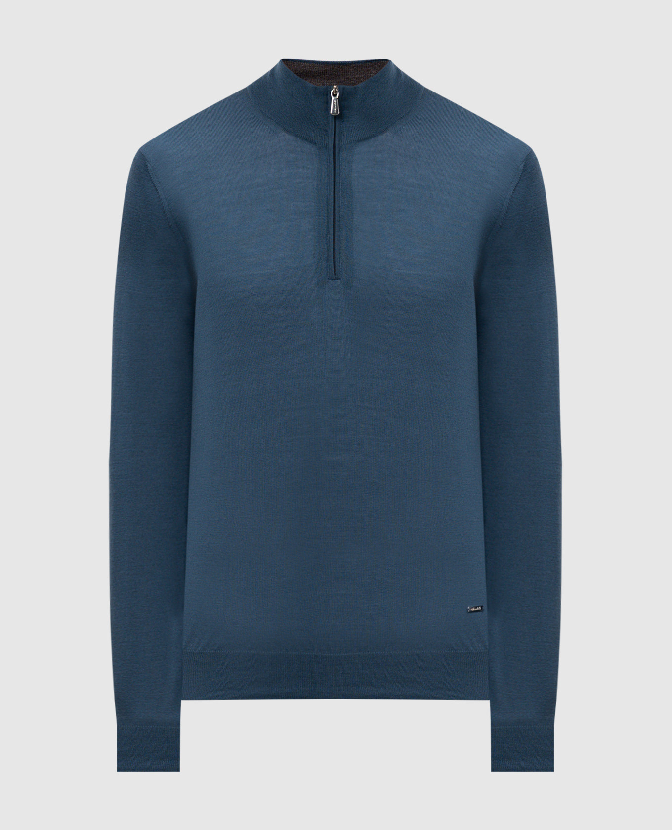 

Blue wool jumper with logo Enrico Mandelli