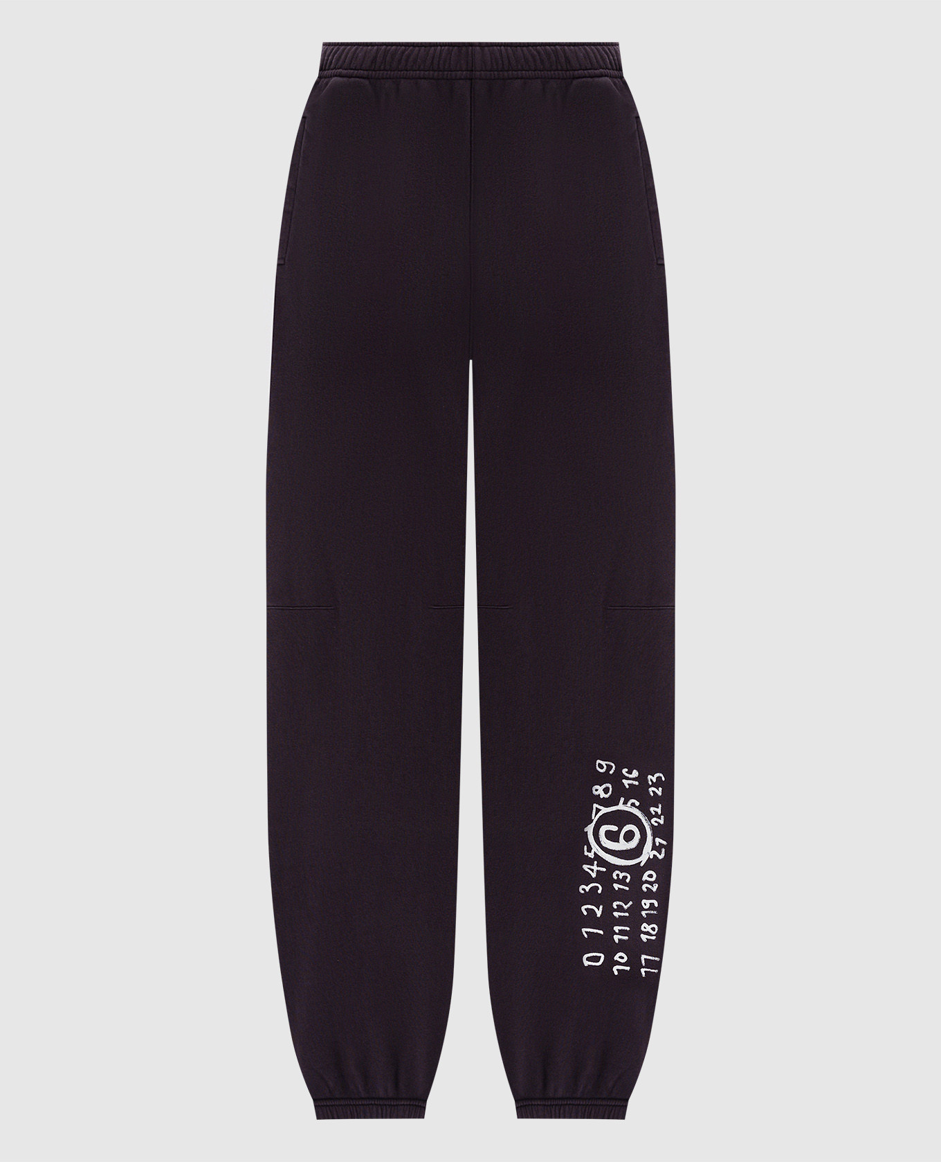 Purple sweatpants with logo print maison margiela mm6