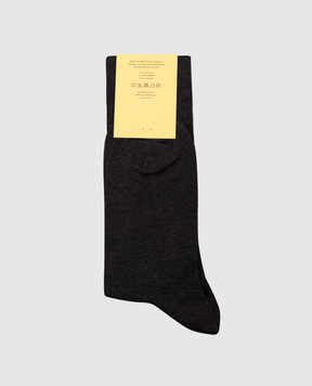 CDLP Black melange socks with logo MSO006122201