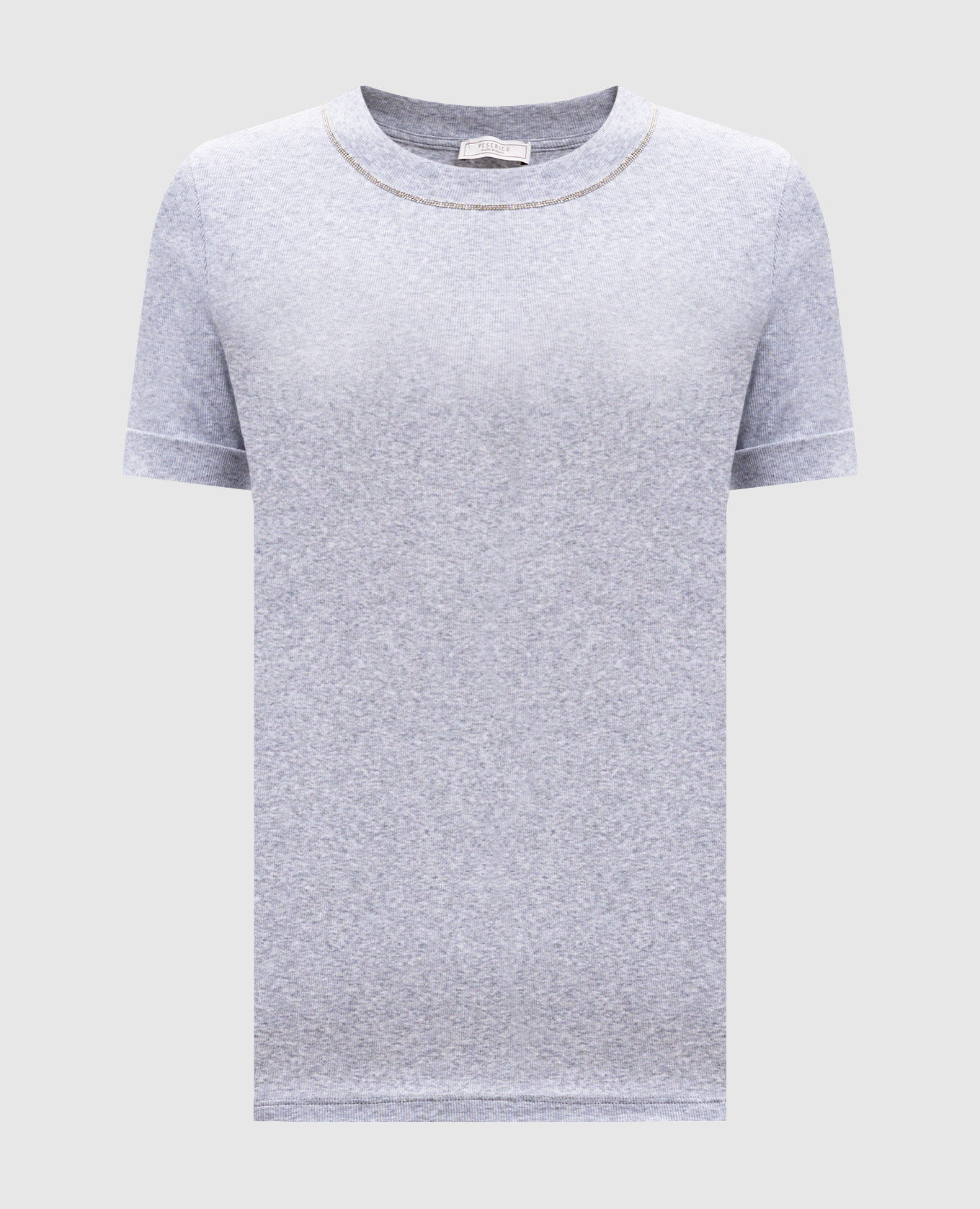 

Gray striped t-shirt with monil chain Peserico, Grey