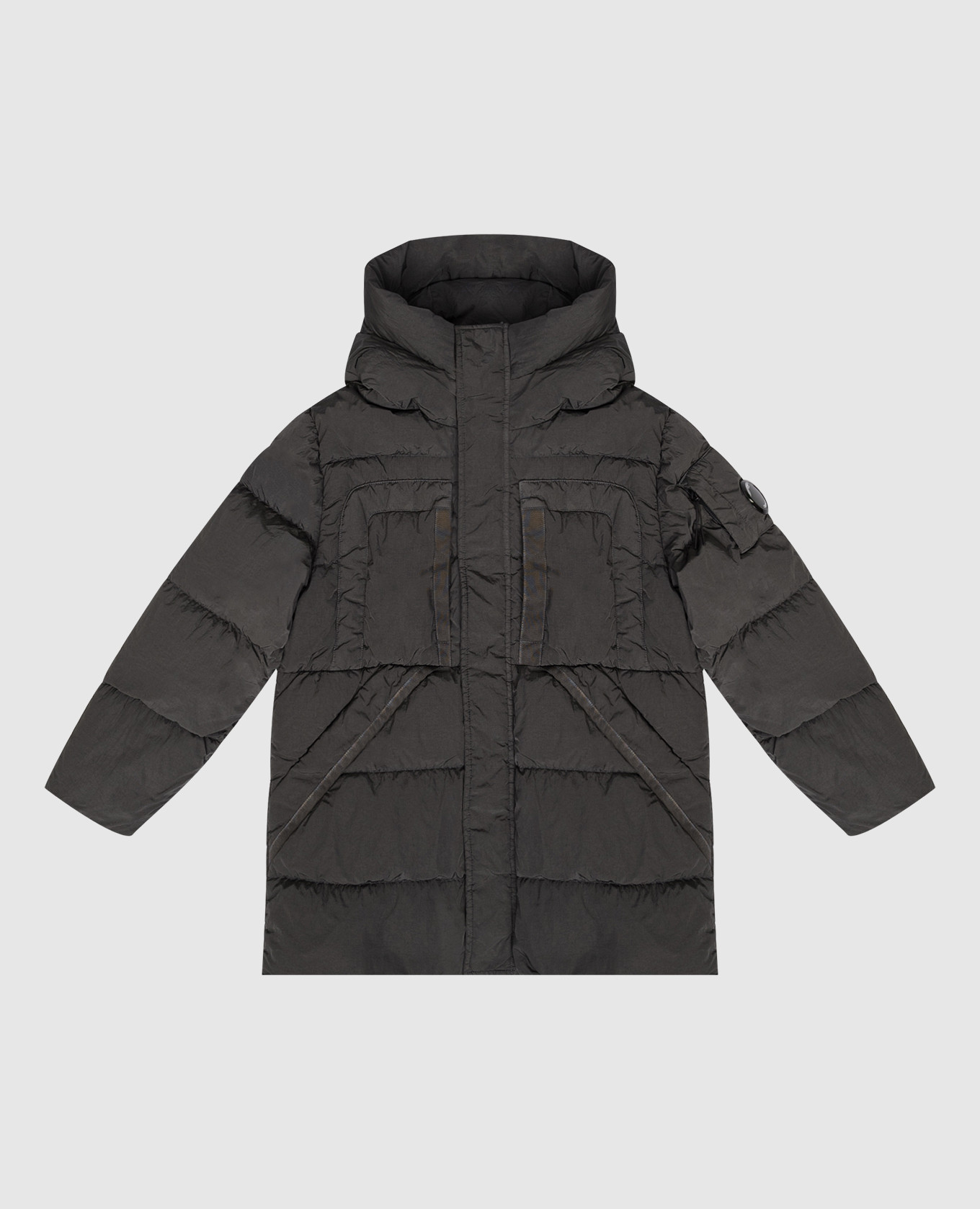 

Children's gray down jacket with logo patch C.P. Company, Grey