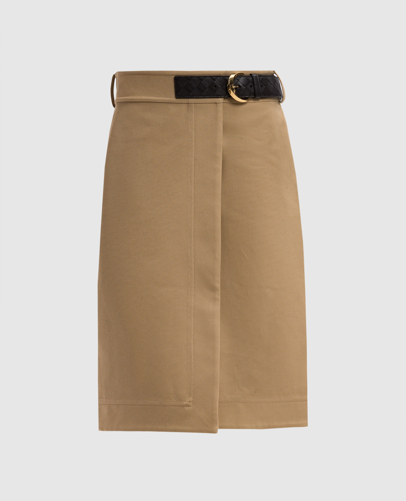 

Beige midi skirt with intrecciato weave Bottega Veneta