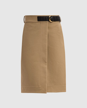 Bottega Veneta Beige midi skirt with intrecciato weave 791599V0BT0