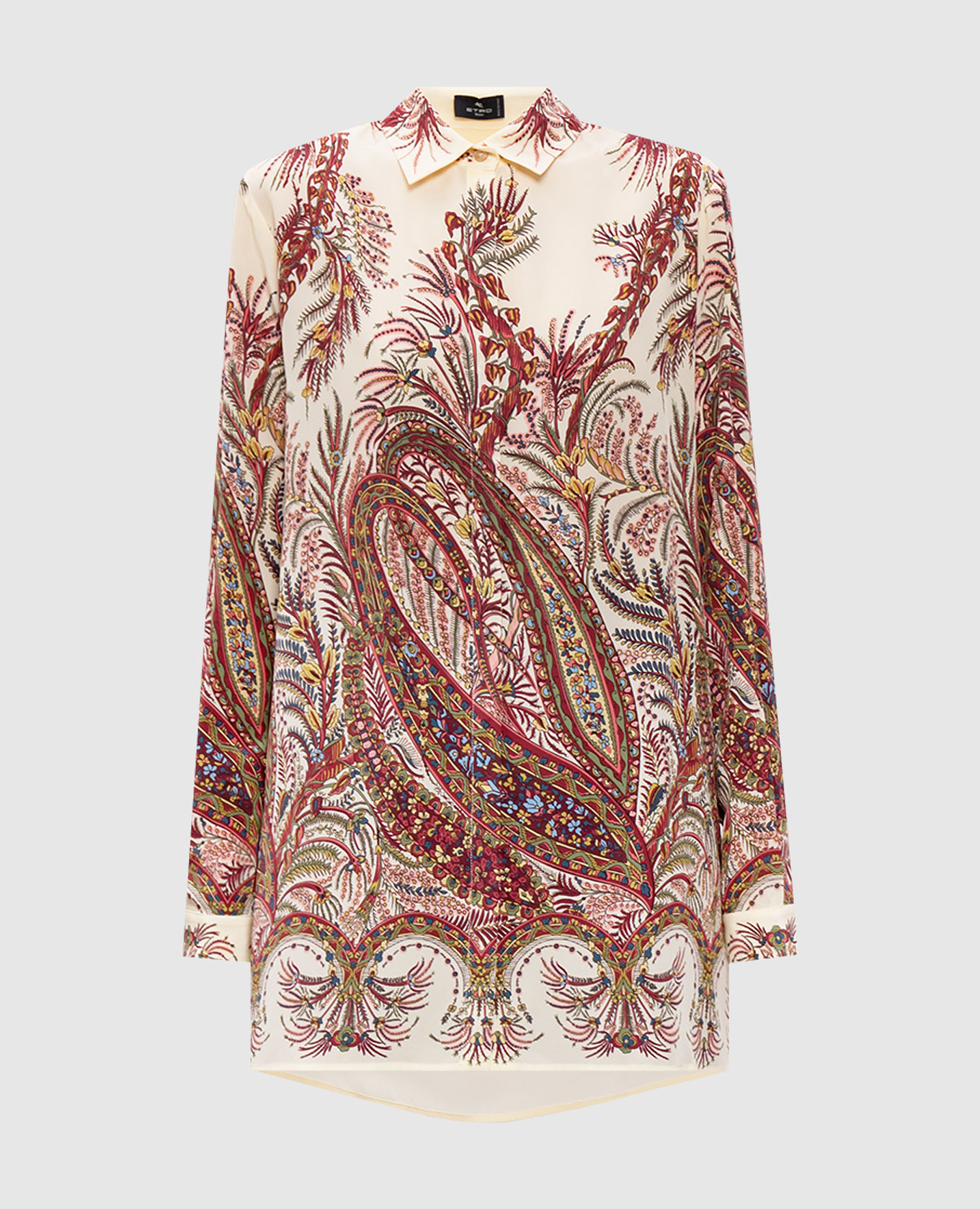 Yellow printed silk blouse Etro