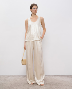 Peserico Beige pants with shiny texture E0447807355