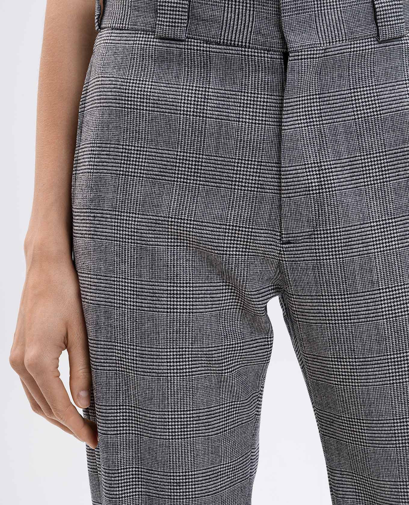 Grey wool checked trousers with logo patch Vetements 5