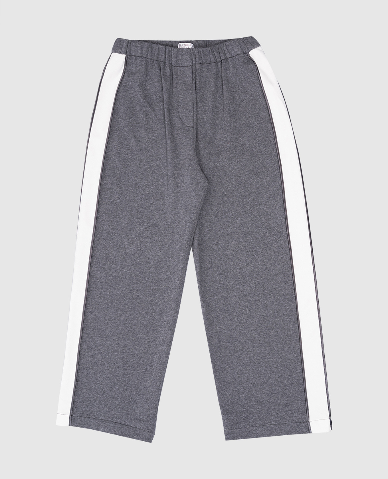 Children's gray sweatpants with monil chain brunello cucinelli