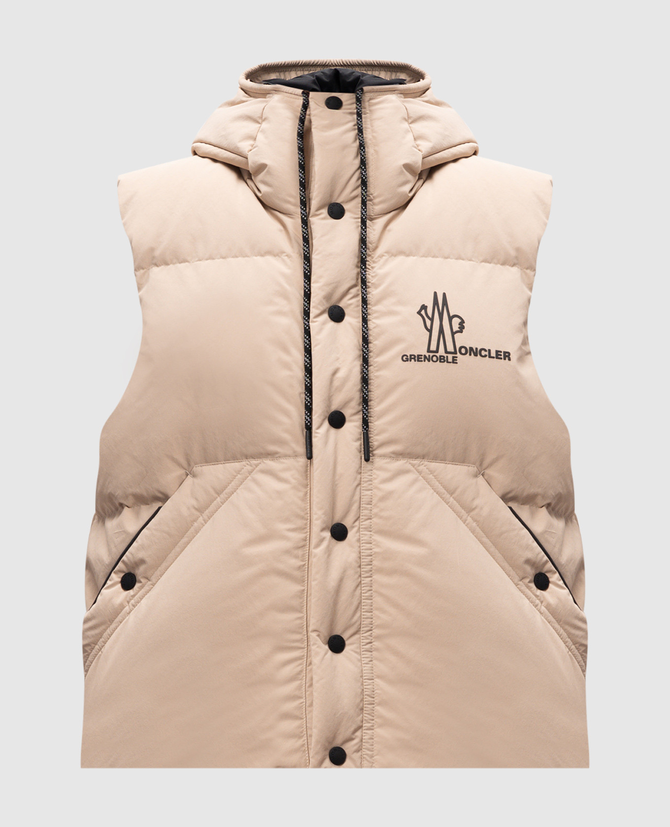 

Beige down vest with logo Moncler Grenoble