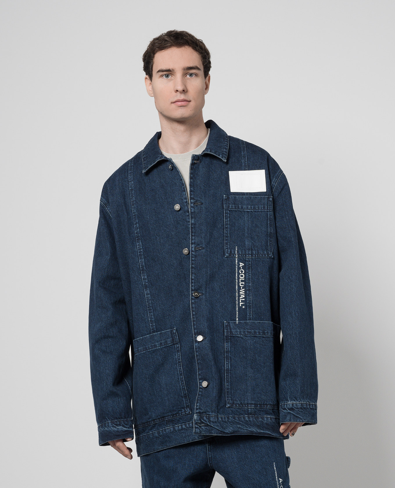 Blue denim jacket with logo A Cold Wall 3