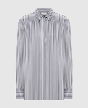 Peserico Gray striped silk shirt S0620101184