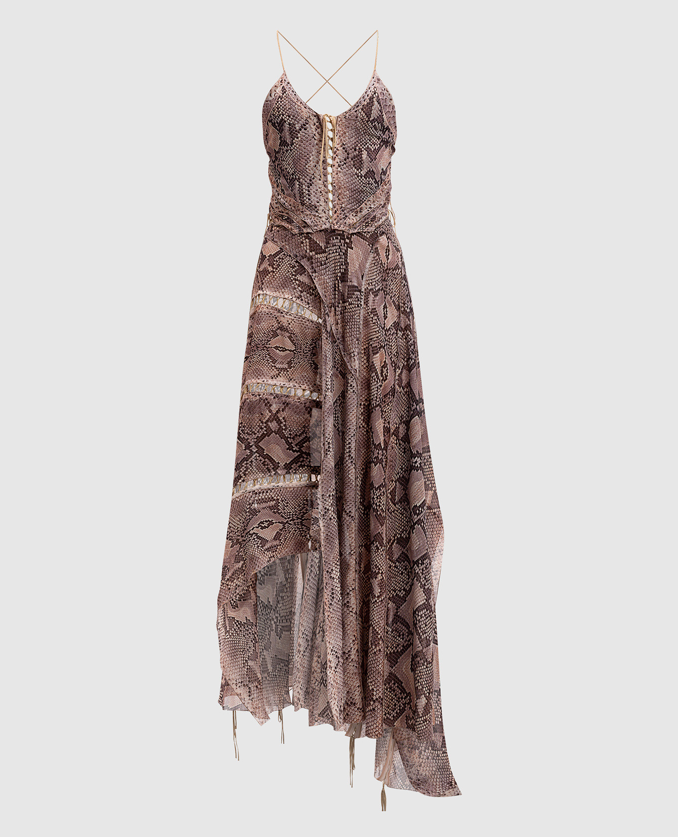 

Reptile print silk midi dress Roberto Cavalli, White