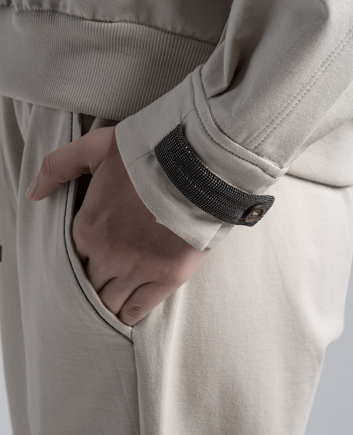 

Beige sweatshirt with monil chain Brunello Cucinelli