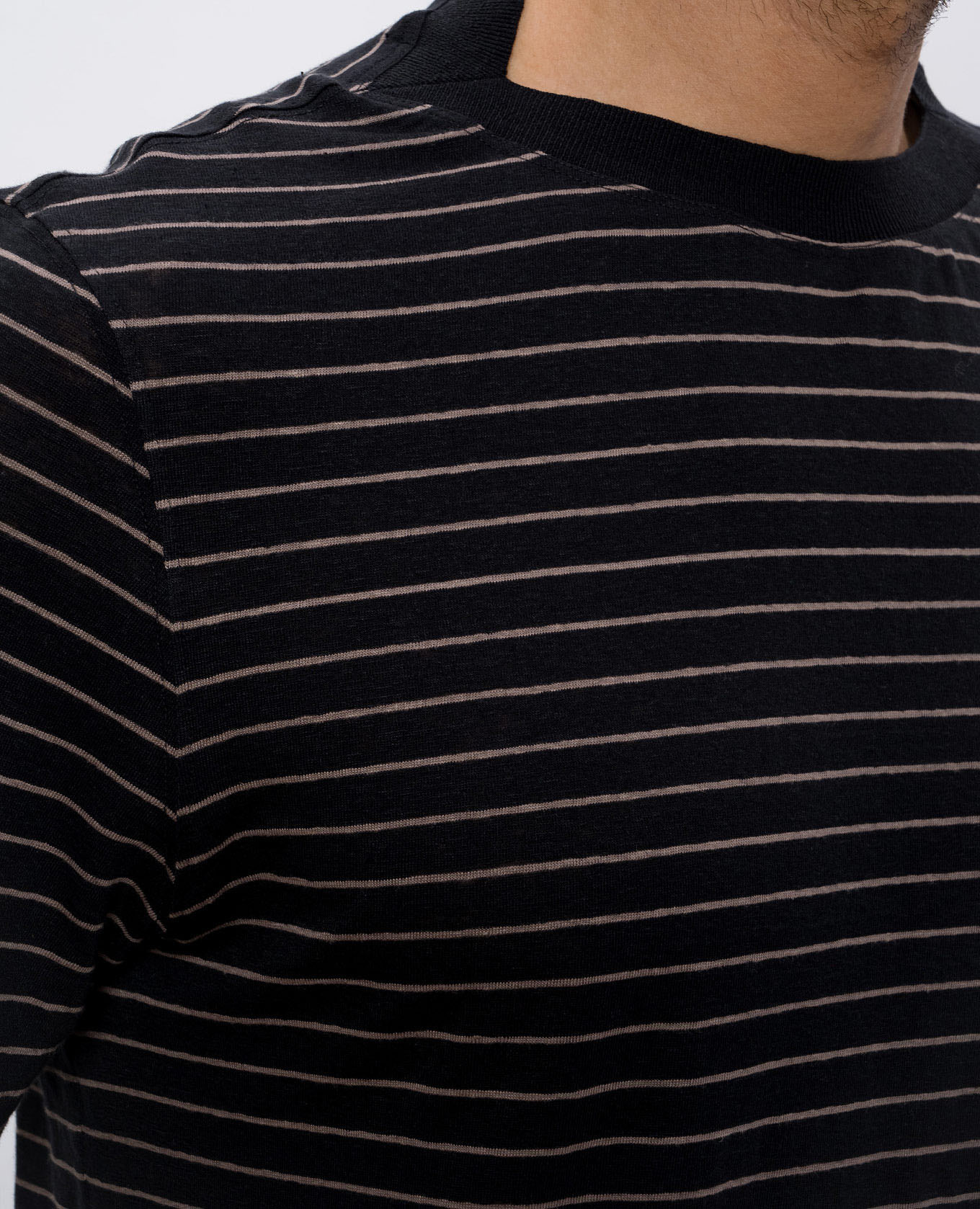 

Black striped linen T-shirt Brunello Cucinelli