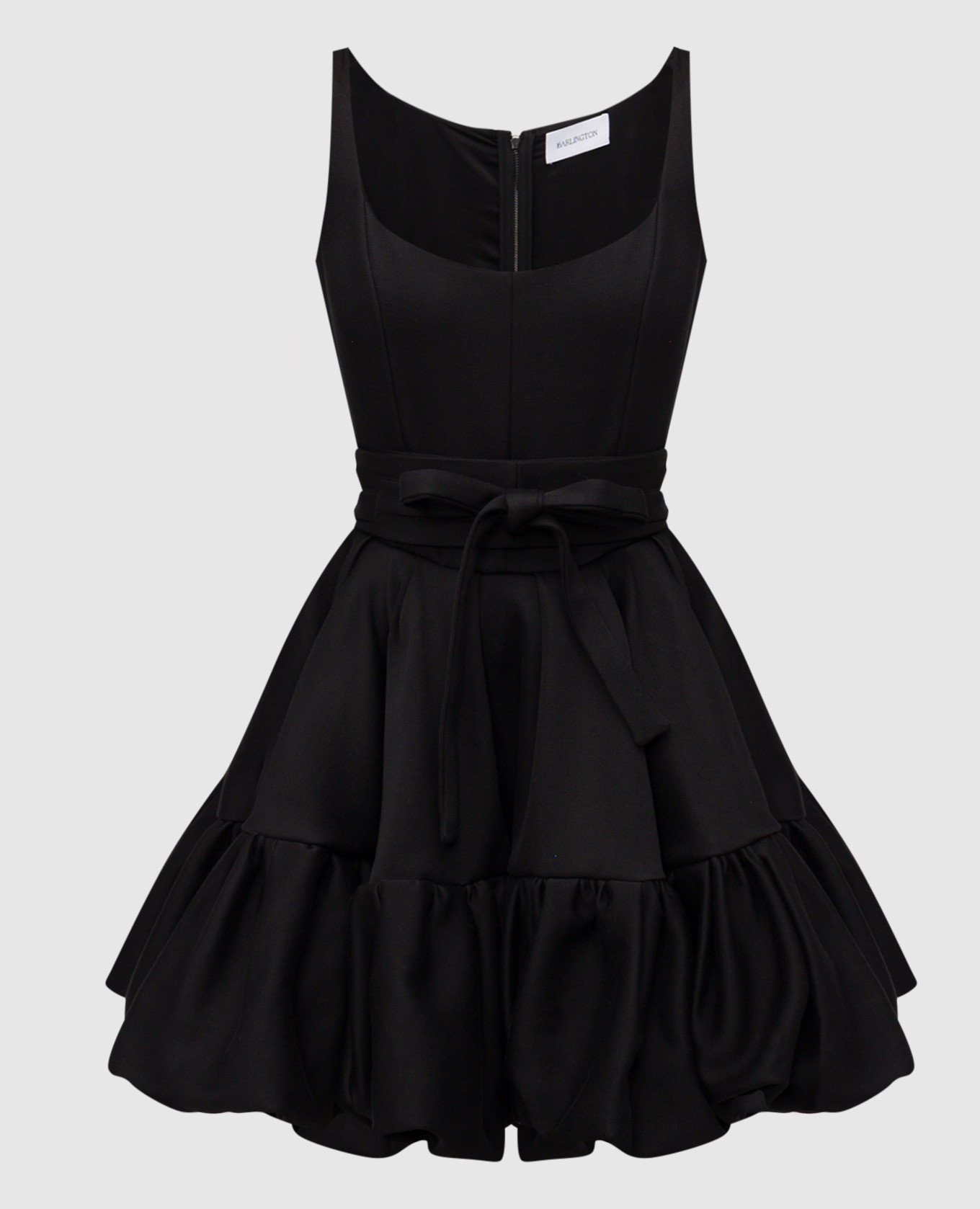Drina black mini dress with ruffles 16Arlington