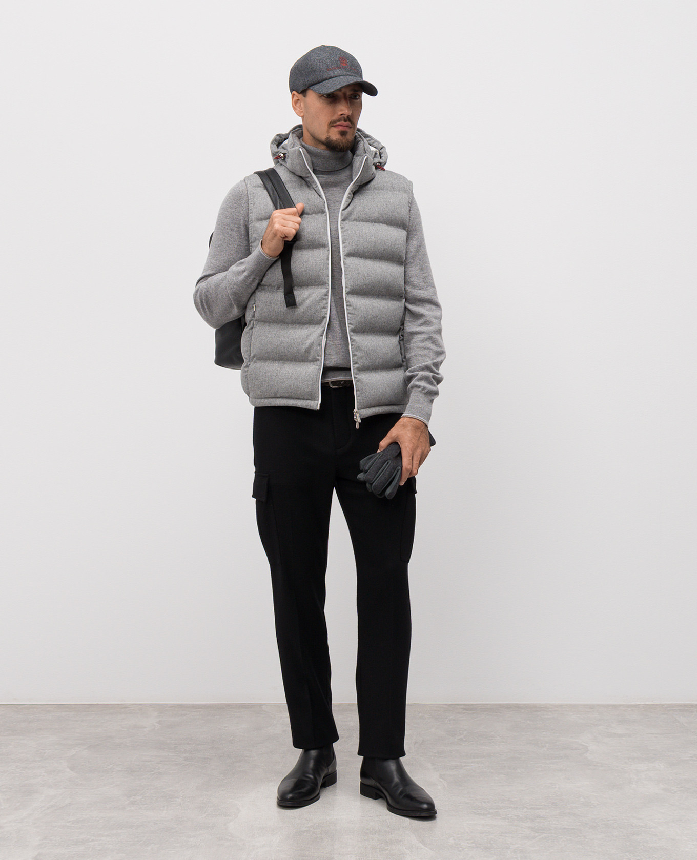 

Grey wool down vest Brunello Cucinelli
