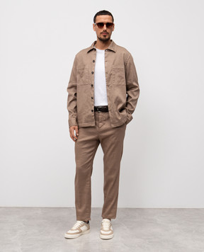 Peserico Beige linen pants with logo R54595T002470