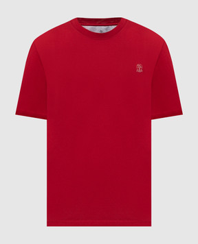 Brunello Cucinelli Red T-shirt with logo emblem print M0B138440