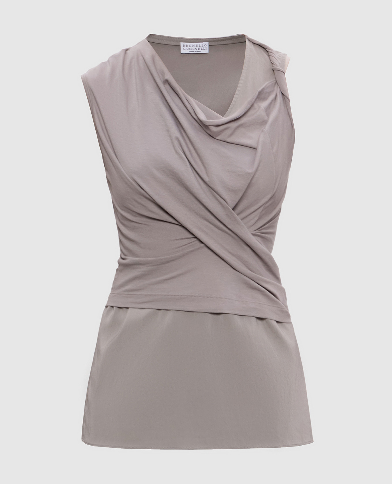 

Gray top with double-layered silk Brunello Cucinelli, Grey