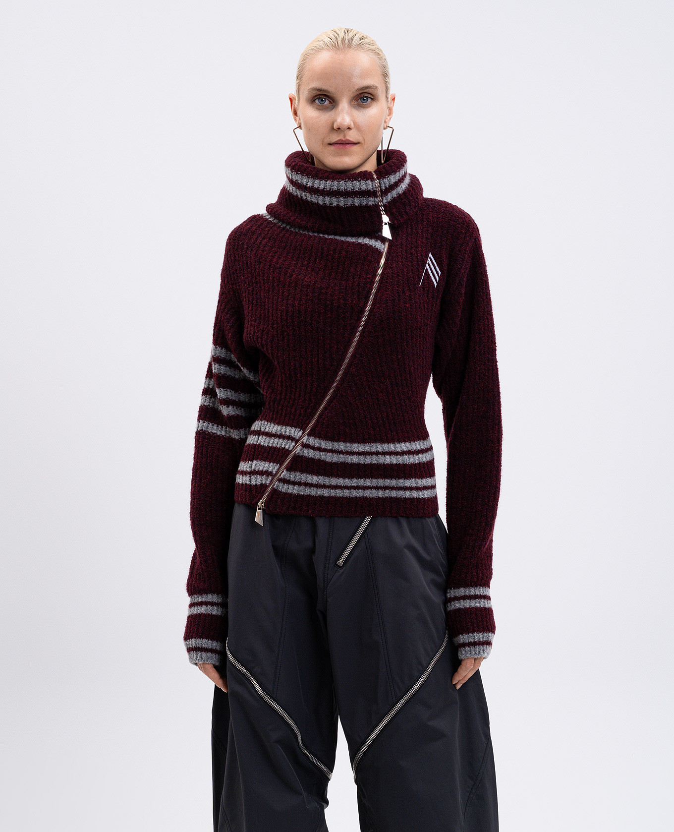 

Burgundy cardigan with wool The Attico
