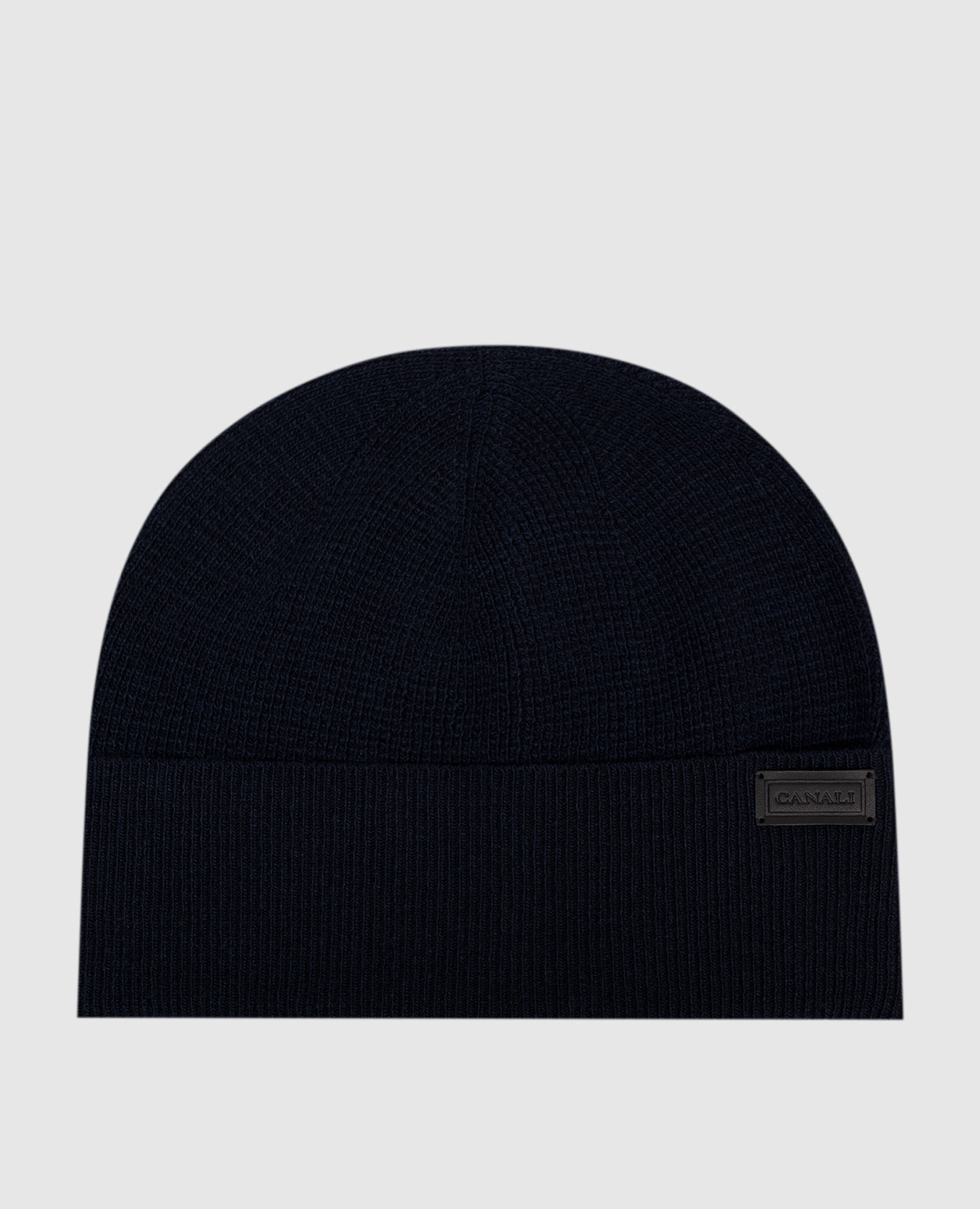 Blue wool and cashmere hat with logo Canali