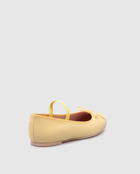 Pretty Ballerinas Hannah children's yellow leather ballet flats 48404