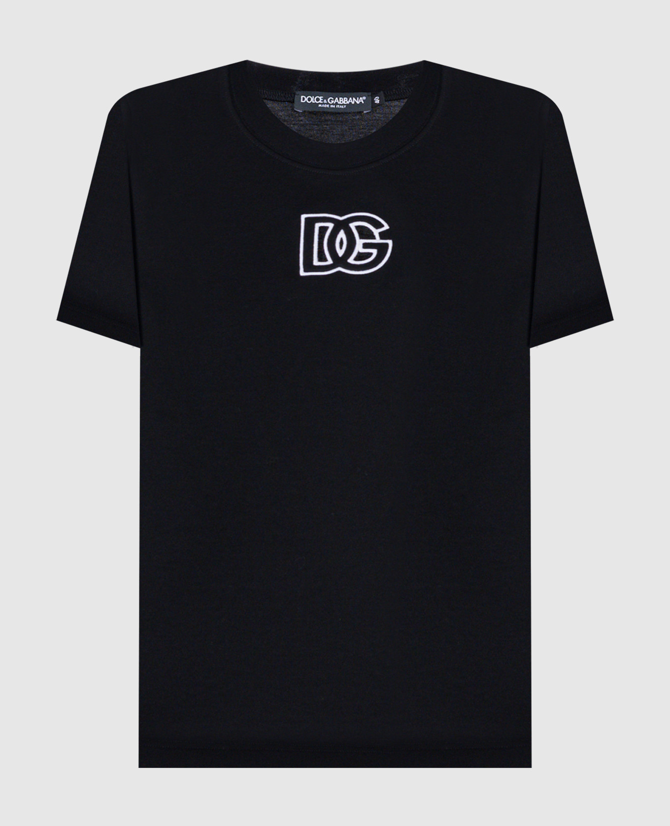 Black T-shirt with contrast DG logo Dolce&Gabbana
