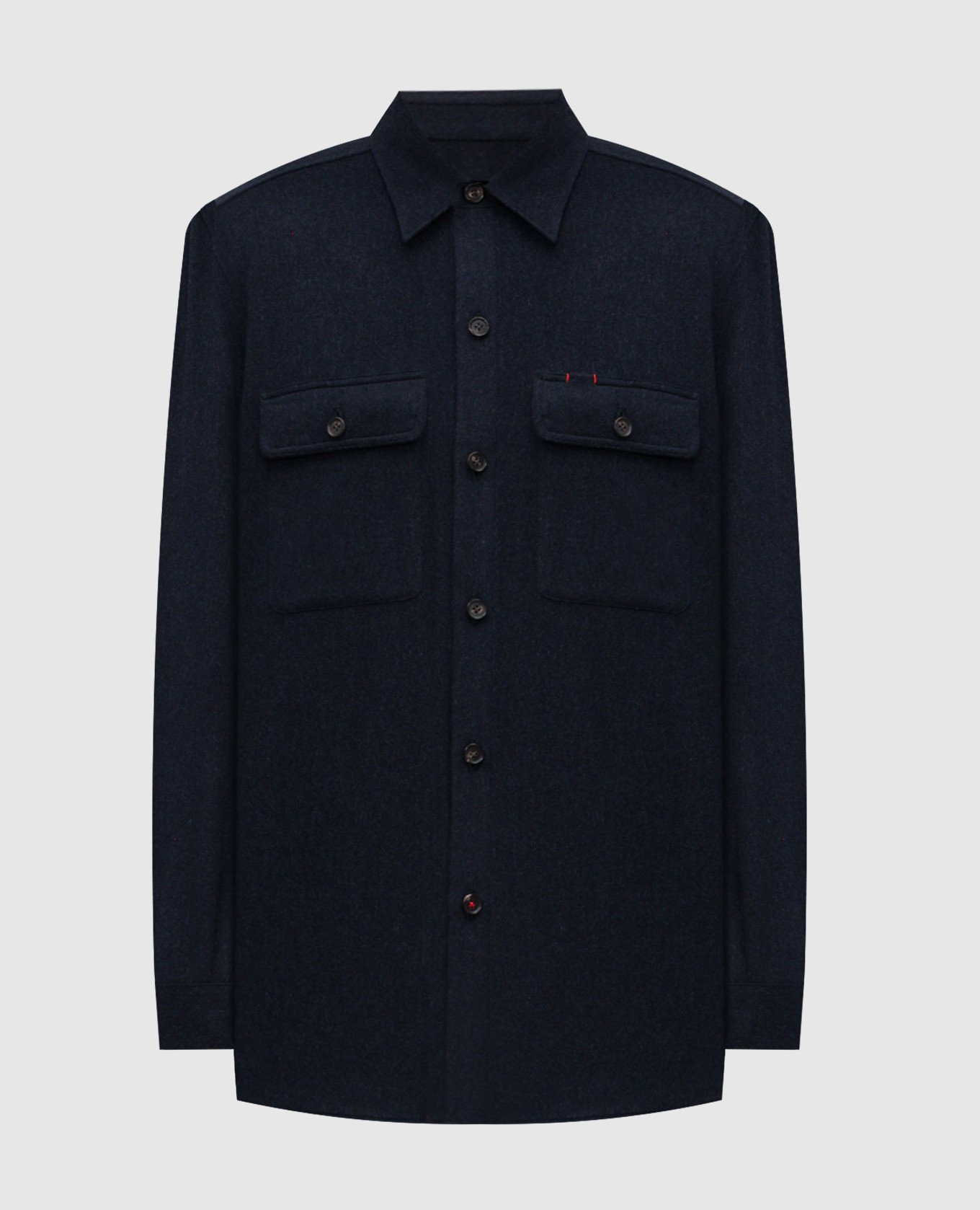 

Blue cashmere shirt with emblem ISAIA