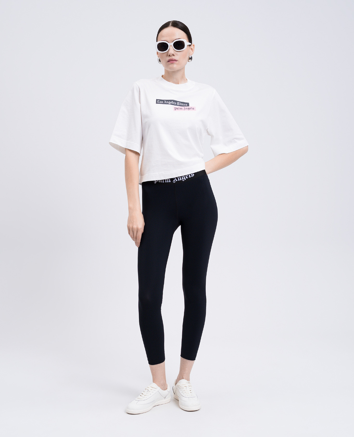 

White T-shirt with logo print Palm Angels