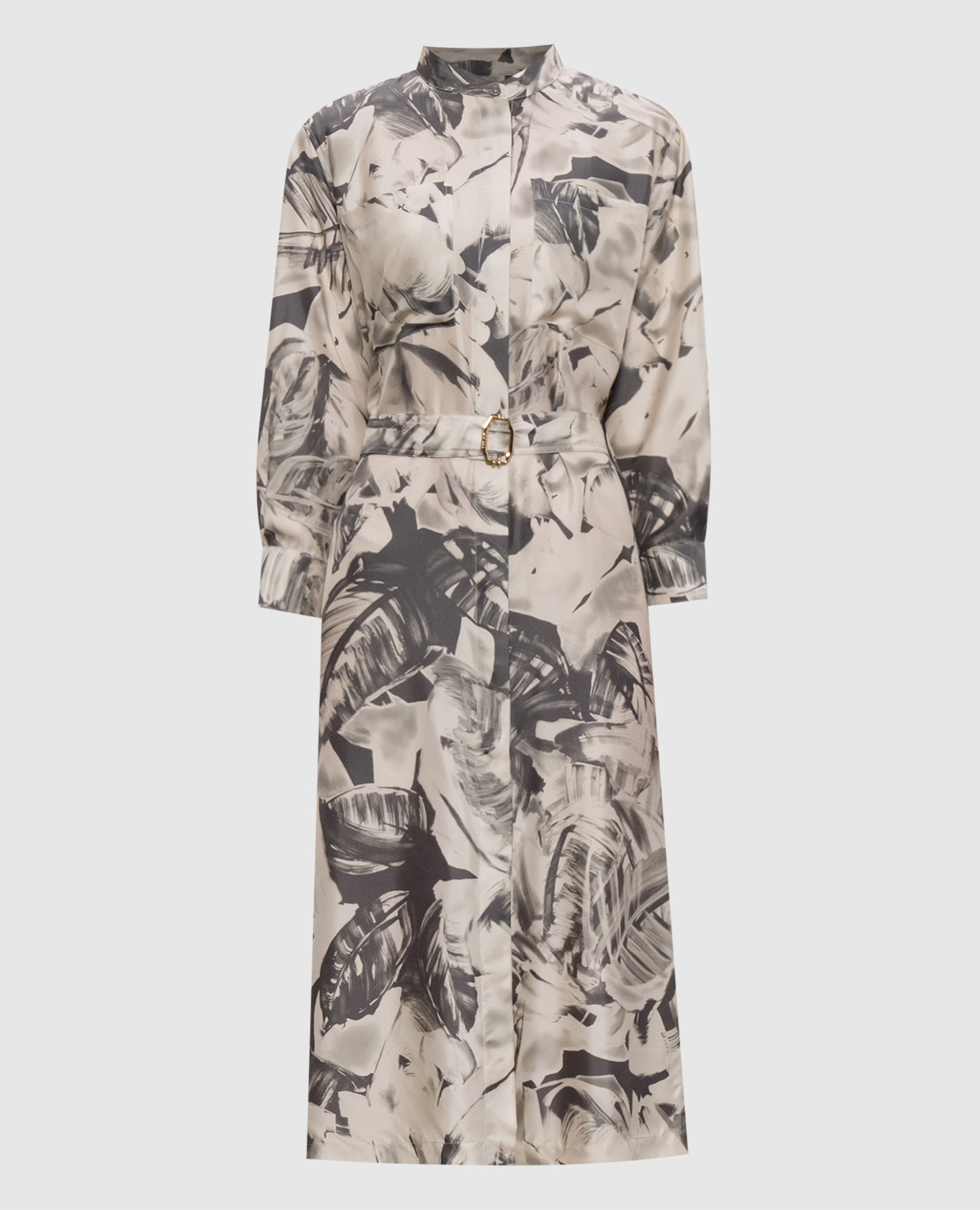 

NAYA green silk shirt dress MooRER