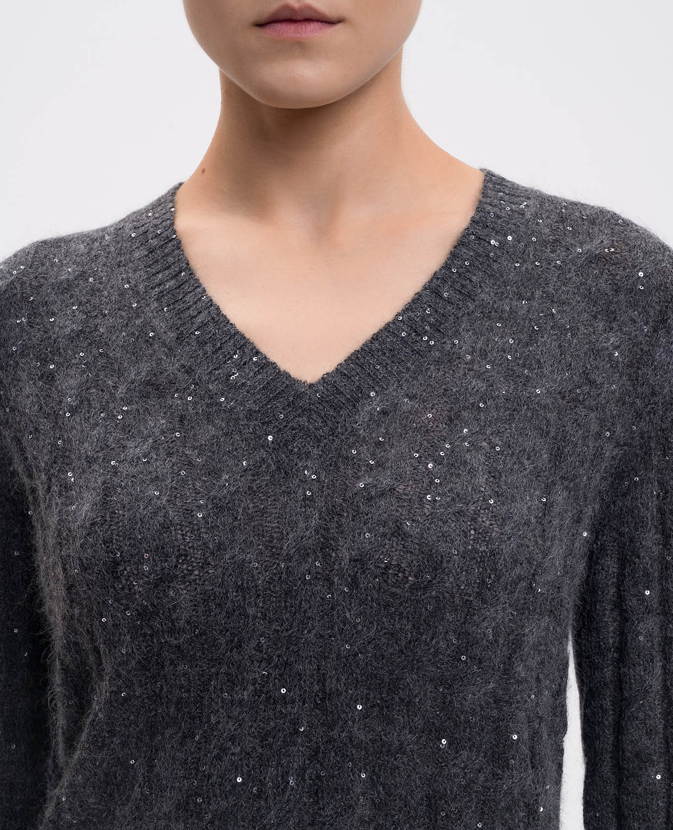 

Gray wool sweater with sequins Brunello Cucinelli, Grey